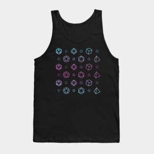 RPG Dice Set Pattern - Pink & Blue Neon Gradient Tank Top